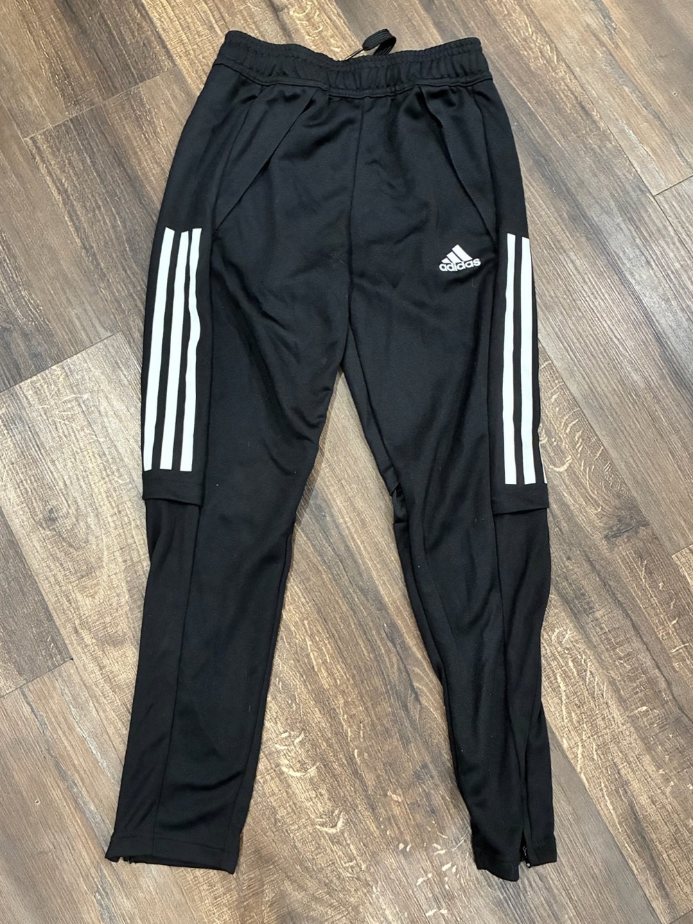 adidas Black Jogger Sweatpants with White Three-Stripes
